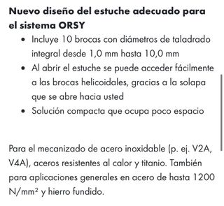 Juego Brocas HSS CO WURTH INOX