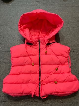 Piumino smanicato bambina/ragazza fucsia