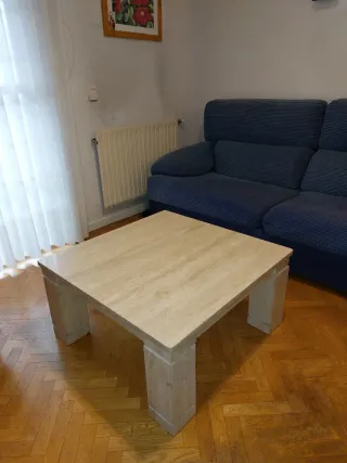 Mesa de centro de mármol travertino macizo 80x80
