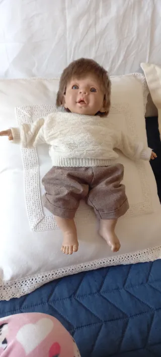 Muñeco Vintage Niño Ropa Tejida