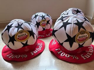 4 Gorros Fútbol Estrellas Aguila Amstel