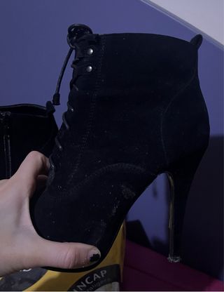 Botines tacón negro Blanco talla 38