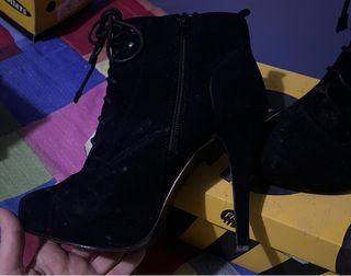Botines tacón negro Blanco talla 38