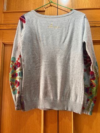 Jersey Desigual Gris Flores Primavera Talla M