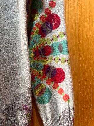 Jersey Desigual Gris Flores Primavera Talla M