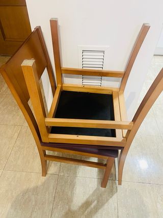 Sillas comedor madera y polipiel