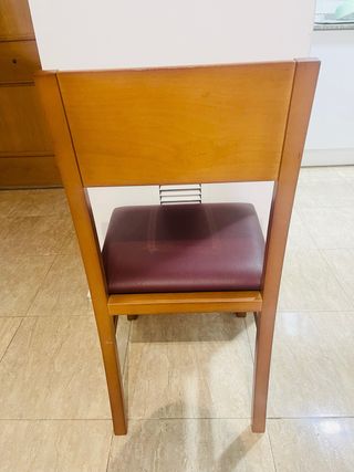 Sillas comedor madera y polipiel