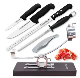 Lote jamonero y cuchillos 3 Claveles