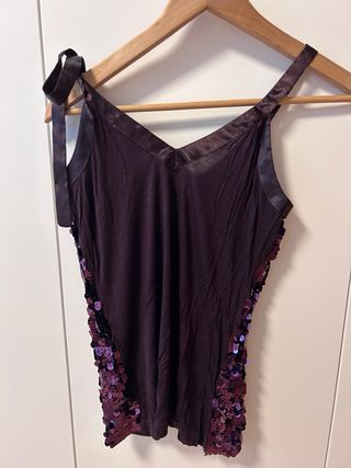 Top tirantes lentejuelas Mango