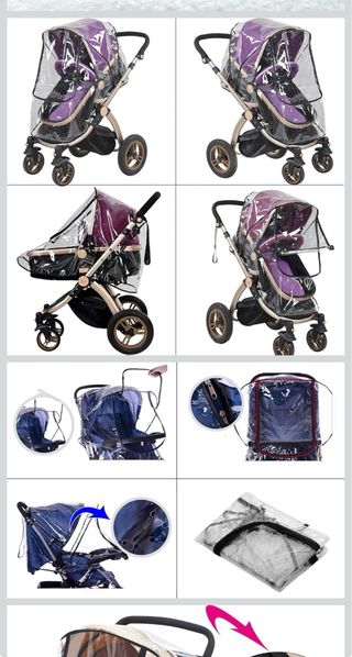 Plástico lluvia silla paseo