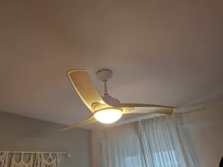 Lámpara Ventilador Techo Beige y Blanco