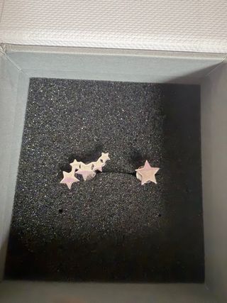 Pendientes Lotus Estrella Rosa y Plateado