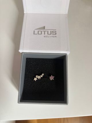 Pendientes Lotus Estrella Rosa y Plateado