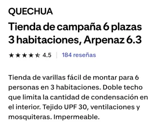 Tienda de campaña Arpenaz 6.3 para 6 personas