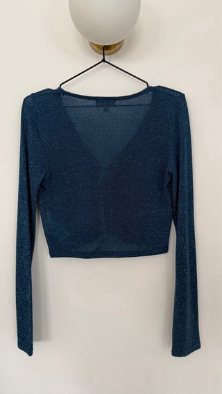 Blusa azul brillante manga larga M