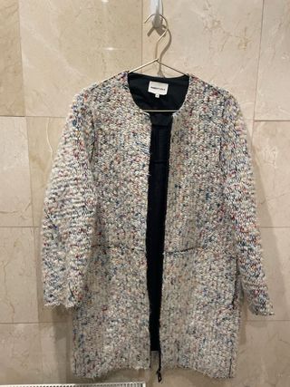 Abrigo Bimba y Lola blanco multicolor corto