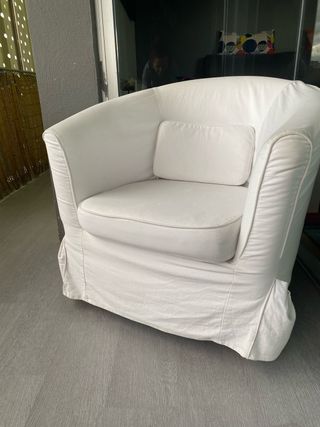 Sillón Ikea Tullsta Blanco con funda de tela blanc