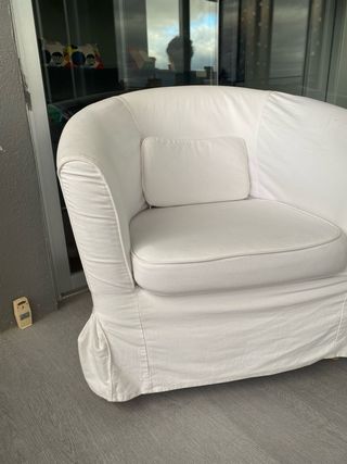 Sillón Ikea Tullsta Blanco con funda de tela blanc