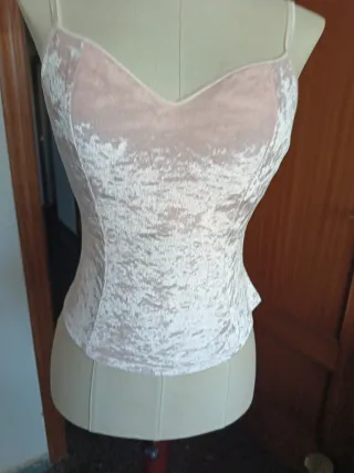 Top lencero rosa y blanco sin estrenar y