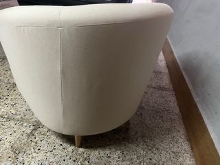 Sillón individual beige tela