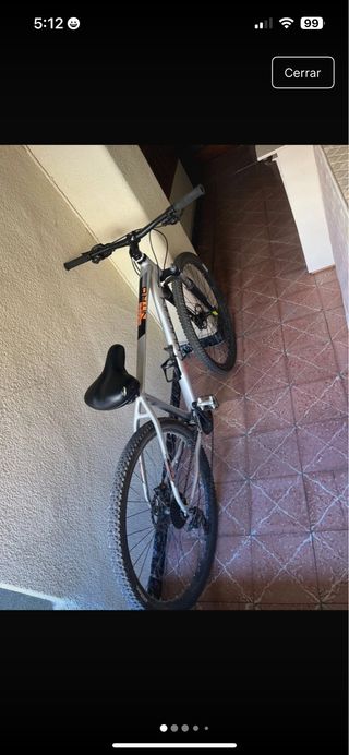 Bicicleta de montaña plateada