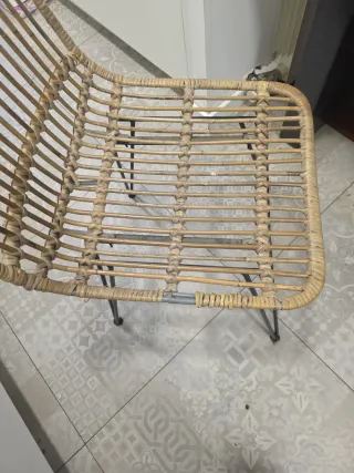 4 Sillas Ratán Patas Metálicas