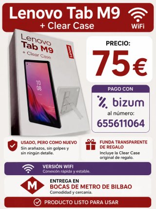 Lenovo Tab M9 + Funda Transparente