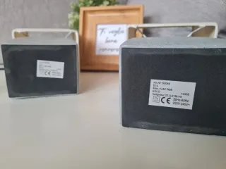 Coppia Lampade Tavolo Pietra Tessuto