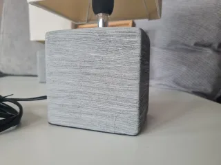 Coppia Lampade Tavolo Pietra Tessuto