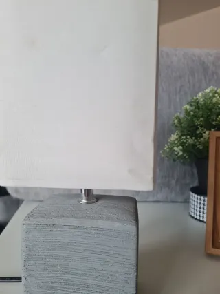 Coppia Lampade Tavolo Pietra Tessuto