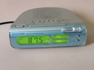 Radio Despertador Sony Plata/Azul