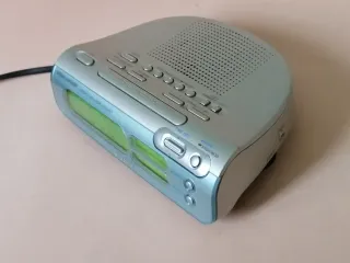 Radio Despertador Sony Plata/Azul