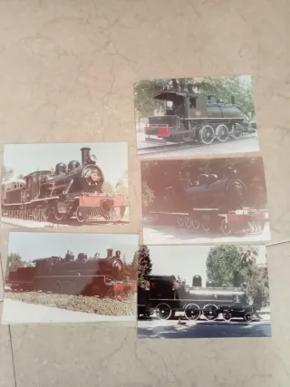 Lote de 5 fotos de trenes antiguos