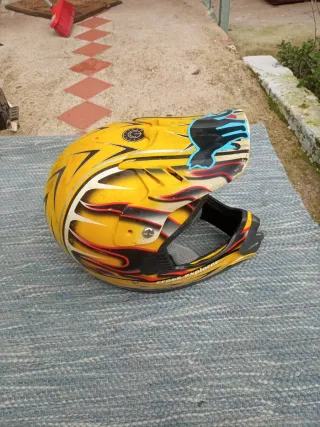 Casco Moto Cross Amarillo y Negro