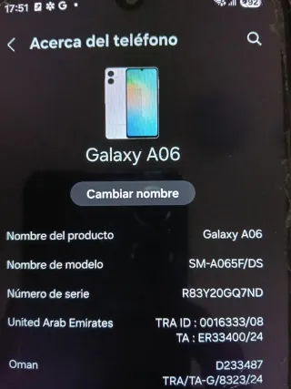 Samsung A06 Móvil