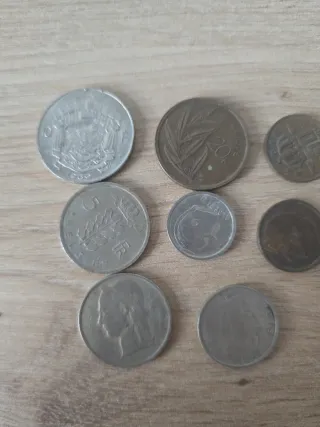 Lote de monedas belgas