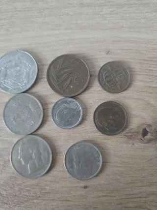 Lote de monedas belgas