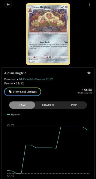 Carta Pokémon Dugtrio de Alola Español McDonald’s.