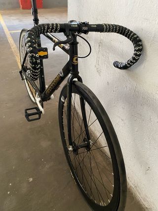 Bicicleta Fixie Negra Saeco Cannondale