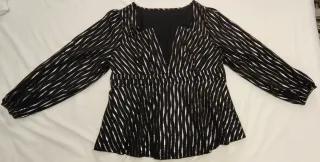 Camisa mujer talla XXXL  fondo negro y plateada