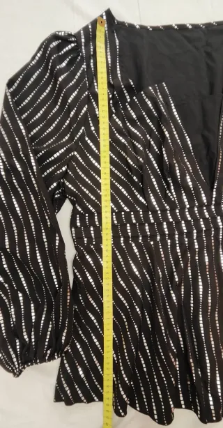Camisa mujer talla XXXL  fondo negro y plateada