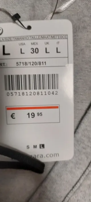 Chaqueta Zara Gris Talla L