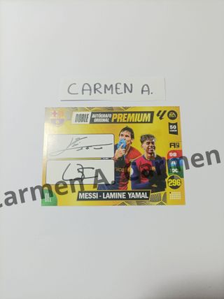 Cromo Doble Autógrafo Impreso Messi - Lamine Yamal