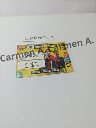 Cromo Doble Autógrafo Impreso Messi - Lamine Yamal