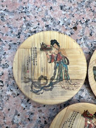 3 Platos Decorativos Bambú