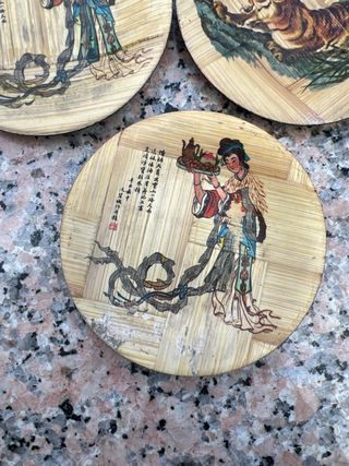 3 Platos Decorativos Bambú
