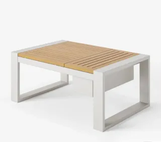 Mesa Centro Exterior Aluminio y Madera