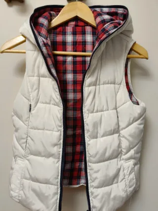Chaleco reversible cuadros chica
