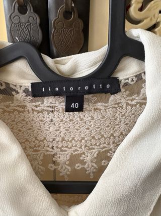 Camisa Tintoretto gasa y encaje T40