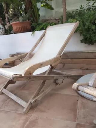 Hamaca de jardín de madera y tela perforada